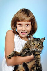 Image showing child with a cat