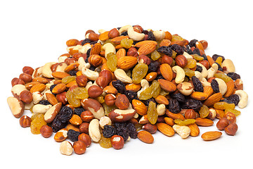 Image showing Mixture of nuts and raisins