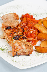 Image showing Grilled kebab pork meat