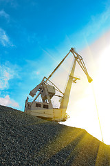 Image showing crane at heap of gravel