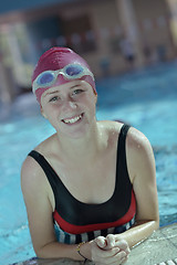 Image showing happy child on swimming pool