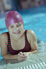 Image showing happy child on swimming pool