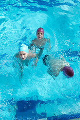 Image showing happy childrens at swimming pool