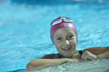 Image showing happy child on swimming pool