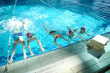 Image showing happy childrens at swimming pool