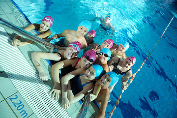 Image showing happy childrens at swimming pool