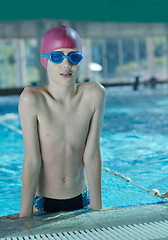 Image showing happy child on swimming pool