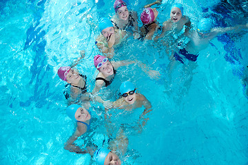 Image showing happy childrens at swimming pool