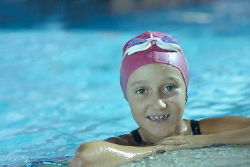 Image showing happy child on swimming pool