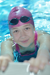 Image showing happy child on swimming pool