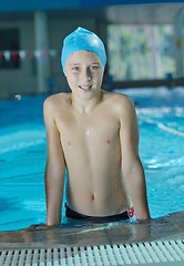 Image showing happy child on swimming pool