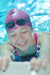 Image showing happy child on swimming pool