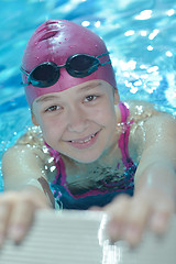 Image showing happy child on swimming pool