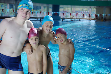 Image showing happy childrens at swimming pool