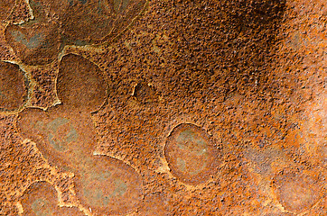 Image showing Grunge rusty sheet of metal steel tin background 