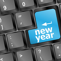 Image showing Computer Keyboard with Happy New Year 2013 Key