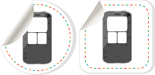 Image showing Black smartphone stickers label set