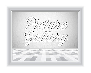 Image showing Empty gallery wall with frame
