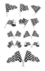 Image showing Checkered Flags set