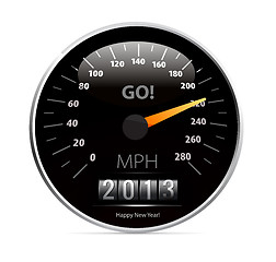 Image showing speedometer with 2013 counter in vector