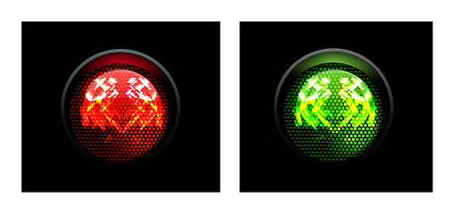 Image showing Red and green traffic light