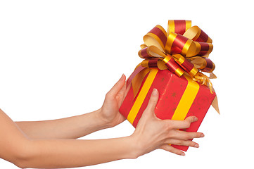 Image showing gift with yellow bow