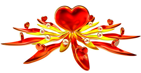 Image showing flower from hearts and leaves