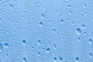 Image showing rain bubbles on the window