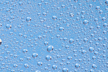 Image showing rain bubbles on the window