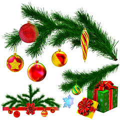 Image showing set of Christmas tree fir branches