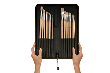 Image showing Set of brushes