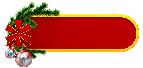 Image showing christmas frame with balls and red bow