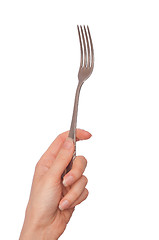 Image showing woman holding fork