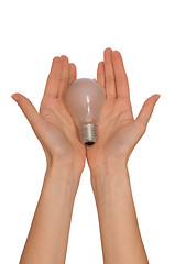 Image showing lamp in the womans hand