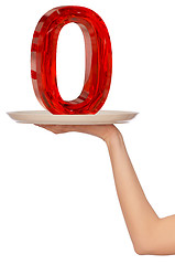 Image showing number zero on the tray