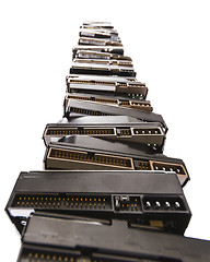 Image showing high stack of used hard drives