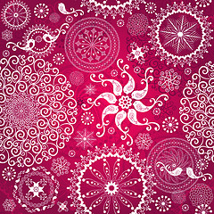 Image showing Christmas red repeating pattern