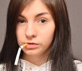 Image showing woman with cigarette