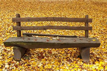 Image showing wooden bench in the park