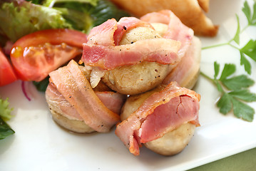 Image showing Bacon Mushrooms