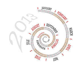 Image showing 2013 calendar spiral