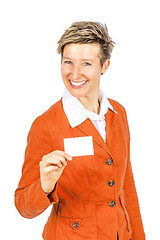 Image showing smiling women business card