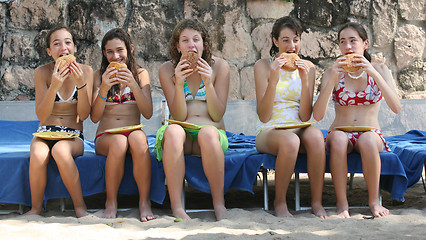 Image showing Lunch on the beach