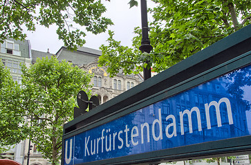 Image showing Ubahn subway stop sign in Berlin