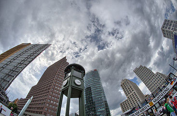 Image showing Wide angle street view of Berlin Buildings