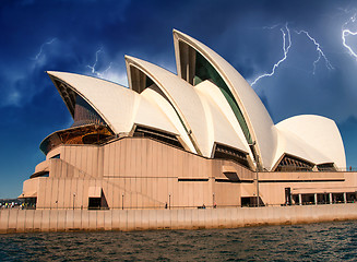 Image showing Opera house in Sydney with sky on background