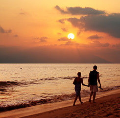 Image showing Couple at sunset