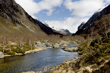 Image showing rural valley with riveron norway