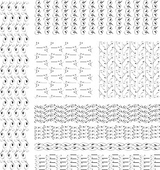 Image showing Set of black and white geometric seamless patterns. Vector