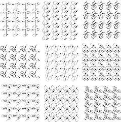 Image showing Set of monochrome geometric seamless patterns. Vector